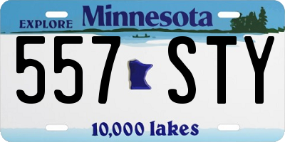 MN license plate 557STY