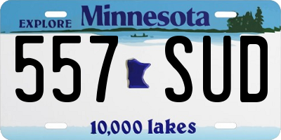 MN license plate 557SUD