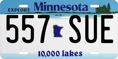 MN license plate 557SUE