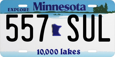 MN license plate 557SUL
