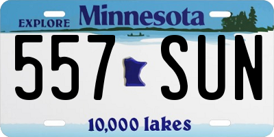 MN license plate 557SUN