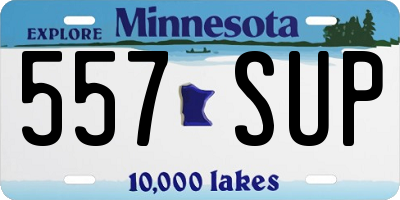 MN license plate 557SUP
