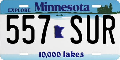 MN license plate 557SUR