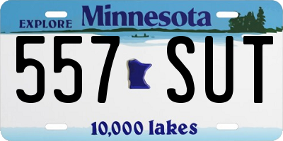MN license plate 557SUT