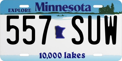 MN license plate 557SUW