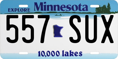 MN license plate 557SUX