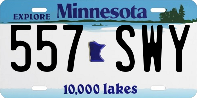 MN license plate 557SWY