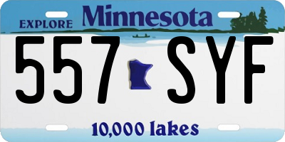 MN license plate 557SYF