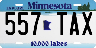 MN license plate 557TAX