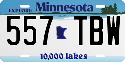 MN license plate 557TBW