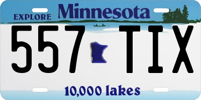 MN license plate 557TIX