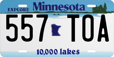 MN license plate 557TOA