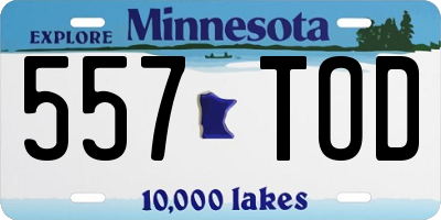 MN license plate 557TOD