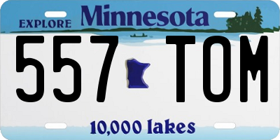 MN license plate 557TOM