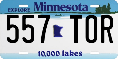 MN license plate 557TOR