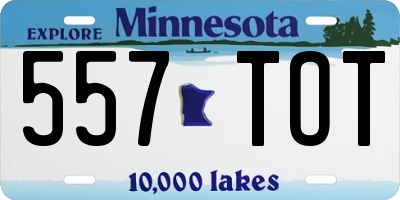 MN license plate 557TOT