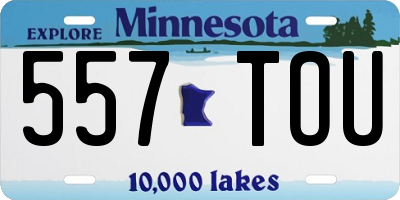 MN license plate 557TOU