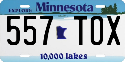 MN license plate 557TOX