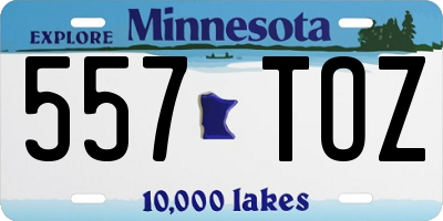 MN license plate 557TOZ