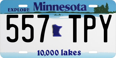 MN license plate 557TPY