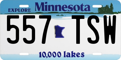 MN license plate 557TSW