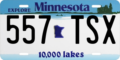 MN license plate 557TSX