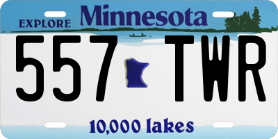 MN license plate 557TWR