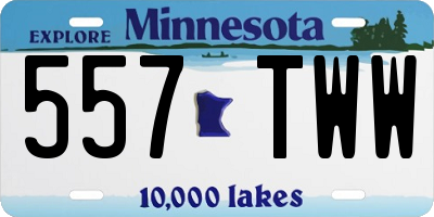 MN license plate 557TWW