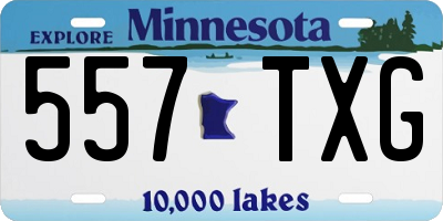 MN license plate 557TXG