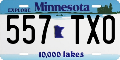 MN license plate 557TXO