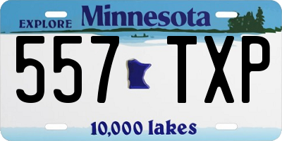 MN license plate 557TXP