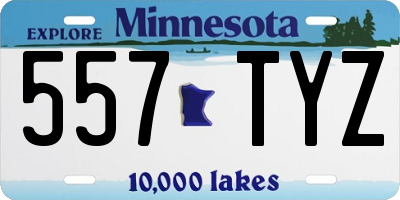 MN license plate 557TYZ