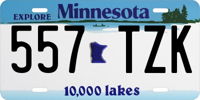 MN license plate 557TZK