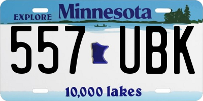 MN license plate 557UBK