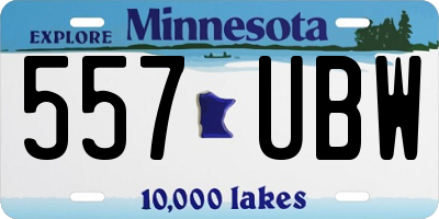 MN license plate 557UBW