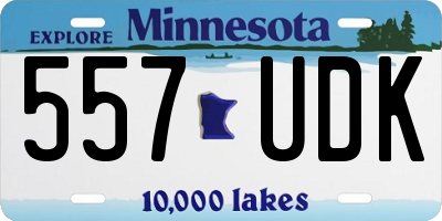 MN license plate 557UDK