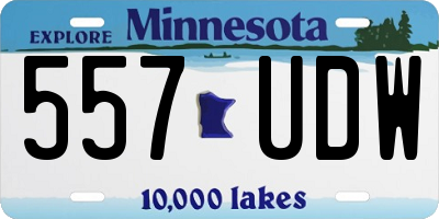 MN license plate 557UDW