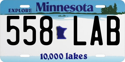 MN license plate 558LAB