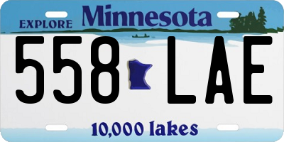 MN license plate 558LAE