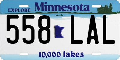 MN license plate 558LAL