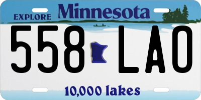 MN license plate 558LAO