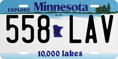MN license plate 558LAV