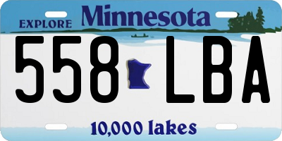 MN license plate 558LBA