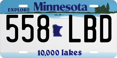 MN license plate 558LBD