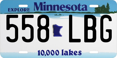 MN license plate 558LBG