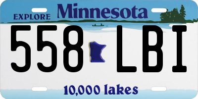 MN license plate 558LBI