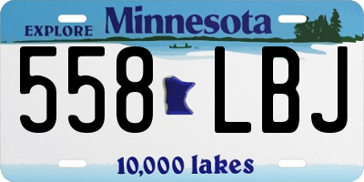 MN license plate 558LBJ