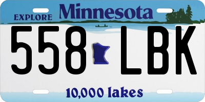 MN license plate 558LBK