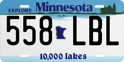 MN license plate 558LBL