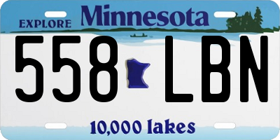 MN license plate 558LBN